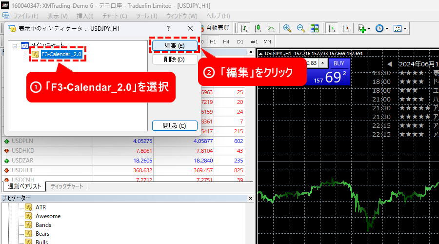 インディケータの編集